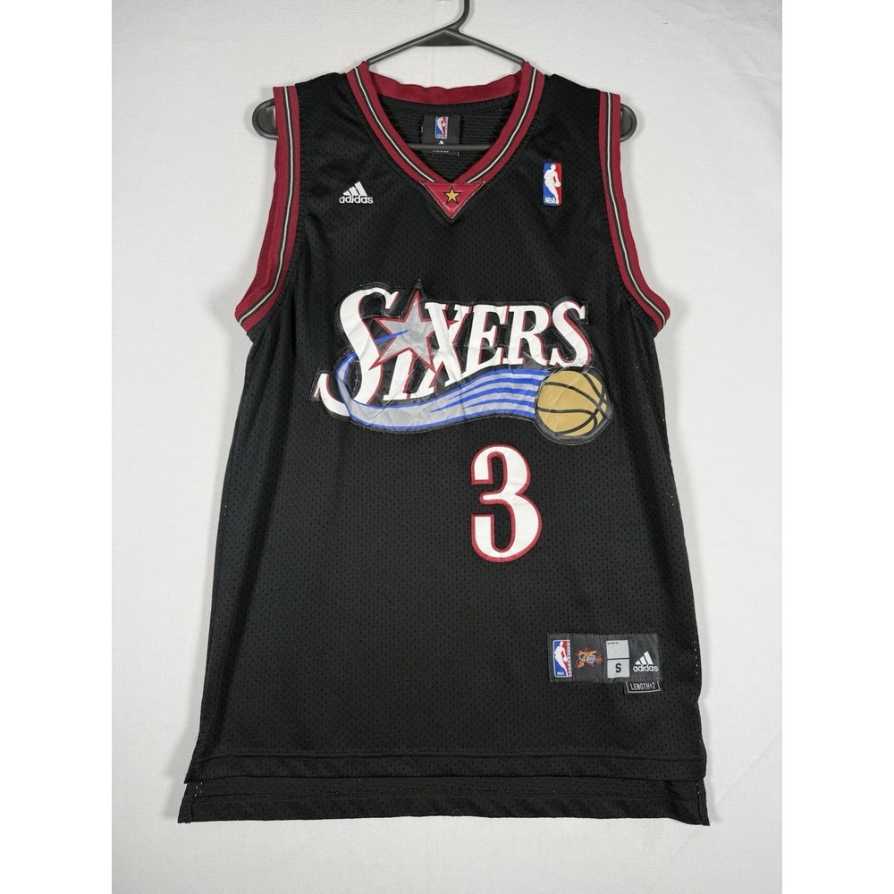 Adidas NBA 76ers Allen Iverson Basketball Jersey Mens Small Length 2+ Embroidery